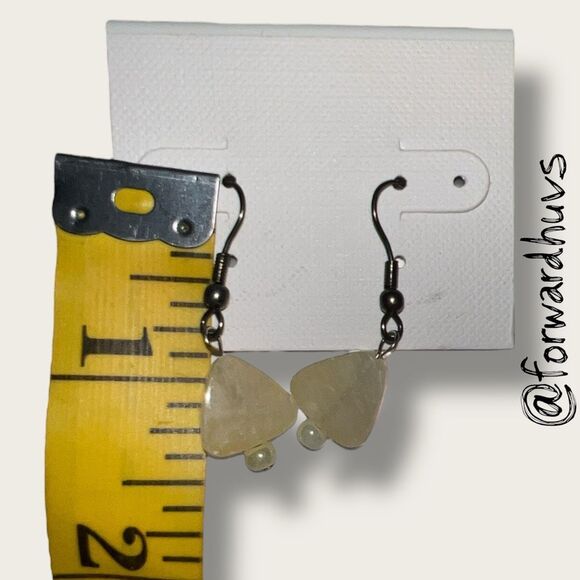 Bundle Sale 3 for $15 | Hand Crafted Translucent Stone with Bead Earrings - Picture 7 of 8
